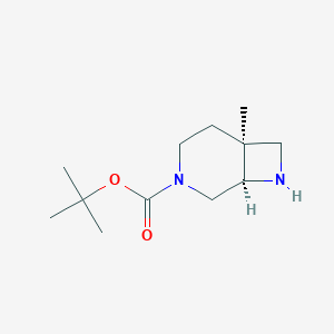 molecular formula C12H22N2O2 B2553108 (1R,6S)-rel-3-Boc-6-methyl-3,8-diazabicyclo[4.2.0]octane CAS No. 1250994-80-9