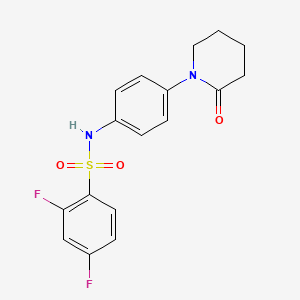 molecular formula C17H16F2N2O3S B2553111 2,4-difluoro-N-(4-(2-oxopiperidin-1-yl)phenyl)benzenesulfonamide CAS No. 941982-86-1
