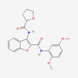 molecular formula C22H22N2O6 B2553115 N-(2,5-dimethoxyphenyl)-3-(oxolane-2-amido)-1-benzofuran-2-carboxamide CAS No. 872609-29-5