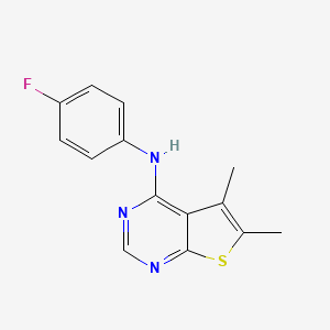 molecular formula C14H12FN3S B2553116 N-(4-fluorophenyl)-5,6-dimethylthieno[2,3-d]pyrimidin-4-amine CAS No. 453583-40-9