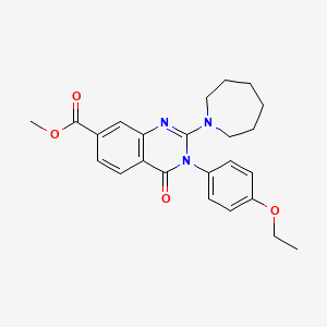 molecular formula C24H27N3O4 B2553121 Methyl 2-(azepan-1-yl)-3-(4-ethoxyphenyl)-4-oxo-3,4-dihydroquinazoline-7-carboxylate CAS No. 1251582-61-2