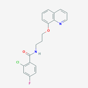 2-chloro-4-fluoro-N-(3-(quinolin-8-yloxy)propyl)benzamide