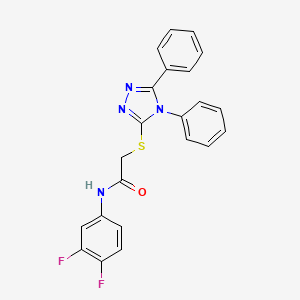 molecular formula C22H16F2N4OS B2553131 N-(3,4-difluorophenyl)-2-[(4,5-diphenyl-4H-1,2,4-triazol-3-yl)sulfanyl]acetamide CAS No. 436842-77-2