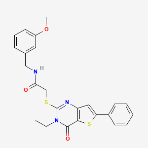 2-({3-ethyl-4-oxo-6-phenyl-3H,4H-thieno[3,2-d]pyrimidin-2-yl}sulfanyl)-N-[(3-methoxyphenyl)methyl]acetamide