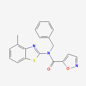 molecular formula C19H15N3O2S B2553137 N-benzyl-N-(4-methyl-1,3-benzothiazol-2-yl)-1,2-oxazole-5-carboxamide CAS No. 941994-24-7