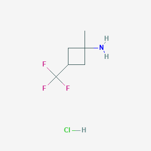 molecular formula C6H11ClF3N B2553140 1-Methyl-3-(trifluoromethyl)cyclobutan-1-amine;hydrochloride CAS No. 2503207-64-3