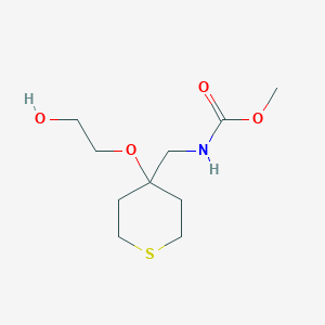 molecular formula C10H19NO4S B2553154 methyl N-{[4-(2-hydroxyethoxy)thian-4-yl]methyl}carbamate CAS No. 2176270-09-8