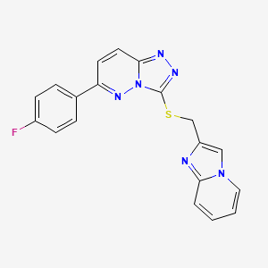 molecular formula C19H13FN6S B2553155 6-(4-Fluorophenyl)-3-((imidazo[1,2-a]pyridin-2-ylmethyl)thio)-[1,2,4]triazolo[4,3-b]pyridazine CAS No. 1209625-19-3