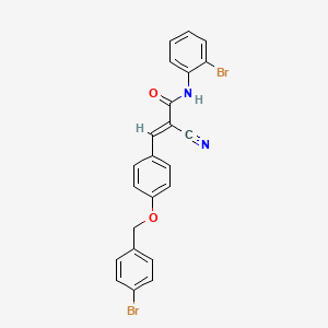 molecular formula C23H16Br2N2O2 B2553159 (E)-N-(2-bromophenyl)-3-[4-[(4-bromophenyl)methoxy]phenyl]-2-cyanoprop-2-enamide CAS No. 380568-60-5