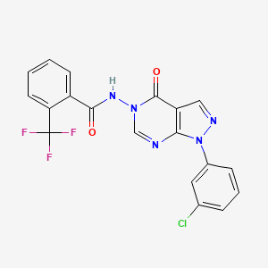 molecular formula C19H11ClF3N5O2 B2553162 N-(1-(3-chlorophenyl)-4-oxo-1H-pyrazolo[3,4-d]pyrimidin-5(4H)-yl)-2-(trifluoromethyl)benzamide CAS No. 919859-62-4