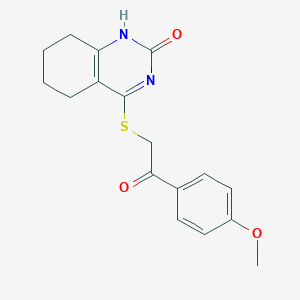 molecular formula C17H18N2O3S B2553165 4-((2-(4-methoxyphenyl)-2-oxoethyl)thio)-5,6,7,8-tetrahydroquinazolin-2(1H)-one CAS No. 898450-46-9