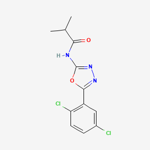 molecular formula C12H11Cl2N3O2 B2553168 N-[5-(2,5-dichlorophenyl)-1,3,4-oxadiazol-2-yl]-2-methylpropanamide CAS No. 891138-19-5