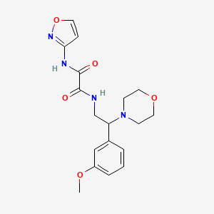molecular formula C18H22N4O5 B2553169 N1-(isoxazol-3-yl)-N2-(2-(3-methoxyphenyl)-2-morpholinoethyl)oxalamide CAS No. 942012-37-5