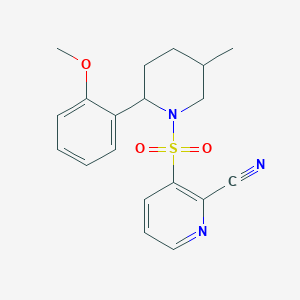 3-[2-(2-Methoxyphenyl)-5-methylpiperidin-1-yl]sulfonylpyridine-2-carbonitrile