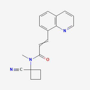 molecular formula C18H17N3O B2553181 N-(1-cyanocyclobutyl)-N-methyl-3-(quinolin-8-yl)prop-2-enamide CAS No. 1424664-67-4