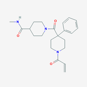 molecular formula C22H29N3O3 B2553183 N-Methyl-1-(4-phenyl-1-prop-2-enoylpiperidine-4-carbonyl)piperidine-4-carboxamide CAS No. 2202375-70-8