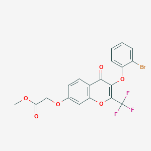 molecular formula C19H12BrF3O6 B255319 METHYL 2-{[3-(2-BROMOPHENOXY)-4-OXO-2-(TRIFLUOROMETHYL)-4H-CHROMEN-7-YL]OXY}ACETATE 