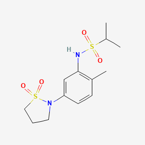 molecular formula C13H20N2O4S2 B2553194 N-(5-(1,1-dioxidoisothiazolidin-2-yl)-2-methylphenyl)propane-2-sulfonamide CAS No. 1105246-36-3