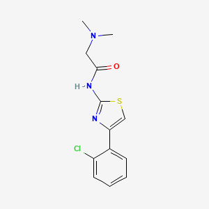 molecular formula C13H14ClN3OS B2553195 N-[4-(2-氯苯基)-1,3-噻唑-2-基]-2-(二甲氨基)乙酰胺 CAS No. 338749-95-4