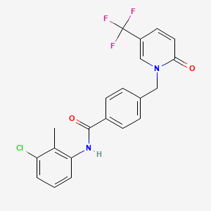 molecular formula C21H16ClF3N2O2 B2553199 N-(3-chloro-2-methylphenyl)-4-{[2-oxo-5-(trifluoromethyl)-1(2H)-pyridinyl]methyl}benzenecarboxamide CAS No. 339025-34-2