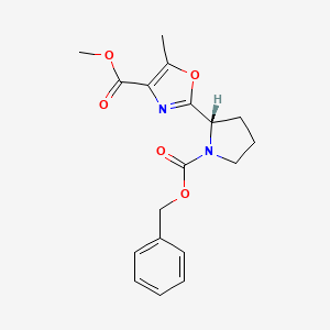 methyl 2-{(2S)-1-[(benzyloxy)carbonyl]pyrrolidin-2-yl}-5-methyl-1,3-oxazole-4-carboxylate