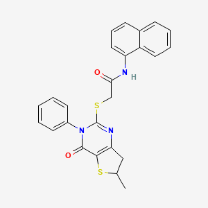 2-[(6-methyl-4-oxo-3-phenyl-6,7-dihydrothieno[3,2-d]pyrimidin-2-yl)sulfanyl]-N-naphthalen-1-ylacetamide