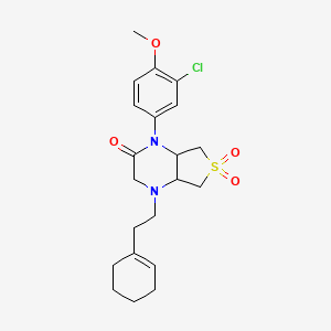1-(3-chloro-4-methoxyphenyl)-4-(2-(cyclohex-1-en-1-yl)ethyl)hexahydrothieno[3,4-b]pyrazin-2(1H)-one 6,6-dioxide