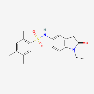 molecular formula C19H22N2O3S B2553206 N-(1-ethyl-2-oxo-2,3-dihydro-1H-indol-5-yl)-2,4,5-trimethylbenzene-1-sulfonamide CAS No. 921786-78-9