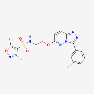 N-(2-((3-(3-fluorophenyl)-[1,2,4]triazolo[4,3-b]pyridazin-6-yl)oxy)ethyl)-3,5-dimethylisoxazole-4-sulfonamide