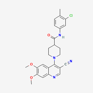 N-(3-chloro-4-methylphenyl)-1-(3-cyano-6,7-dimethoxyquinolin-4-yl)piperidine-4-carboxamide