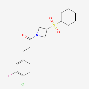 3-(4-Chloro-3-fluorophenyl)-1-(3-(cyclohexylsulfonyl)azetidin-1-yl)propan-1-one