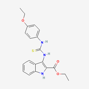 molecular formula C20H21N3O3S B2553236 ethyl 3-(3-(4-ethoxyphenyl)thioureido)-1H-indole-2-carboxylate CAS No. 686736-62-9