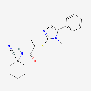 molecular formula C20H24N4OS B2553239 N-(1-Cyanocyclohexyl)-2-(1-methyl-5-phenylimidazol-2-yl)sulfanylpropanamide CAS No. 1118796-31-8