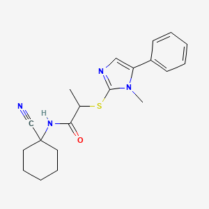 N-(1-Cyanocyclohexyl)-2-(1-methyl-5-phenylimidazol-2-yl)sulfanylpropanamide