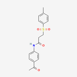 molecular formula C18H19NO4S B2553248 N-(4-acetylphenyl)-3-tosylpropanamide CAS No. 895450-66-5