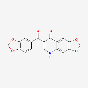 molecular formula C18H11NO6 B2553252 7-(1,3-benzodioxol-5-ylcarbonyl)[1,3]dioxolo[4,5-g]quinolin-8(5H)-one CAS No. 1326806-77-2