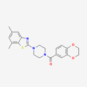 (2,3-Dihydrobenzo[b][1,4]dioxin-6-yl)(4-(5,7-dimethylbenzo[d]thiazol-2-yl)piperazin-1-yl)methanone