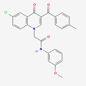 2-(6-chloro-3-(4-methylbenzoyl)-4-oxoquinolin-1(4H)-yl)-N-(3-methoxyphenyl)acetamide