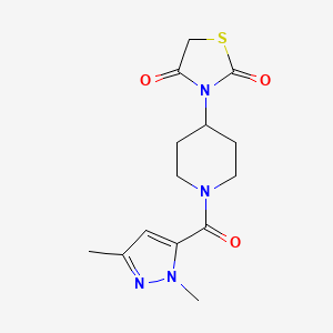 3-(1-(1,3-dimethyl-1H-pyrazole-5-carbonyl)piperidin-4-yl)thiazolidine-2,4-dione