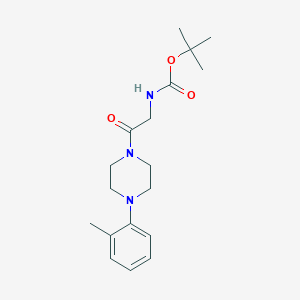 molecular formula C18H27N3O3 B2553278 1-Tert-butoxycarbonyl-2-[4-(2-methylphenyl)piperazin-1-yl]-2-oxoethylamine CAS No. 1923094-20-5