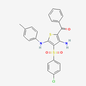 molecular formula C24H19ClN2O3S2 B2553283 5-BENZOYL-3-(4-CHLOROBENZENESULFONYL)-N2-(4-METHYLPHENYL)THIOPHENE-2,4-DIAMINE CAS No. 890821-07-5