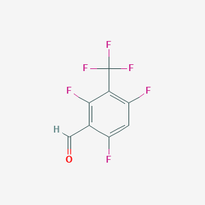 molecular formula C8H2F6O B2553290 2,4,6-Trifluoro-3-(trifluoromethyl)benzaldehyde CAS No. 134099-39-1