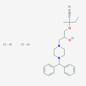 1-(4-Benzhydrylpiperazin-1-yl)-3-((3-methylpent-1-yn-3-yl)oxy)propan-2-ol dihydrochloride