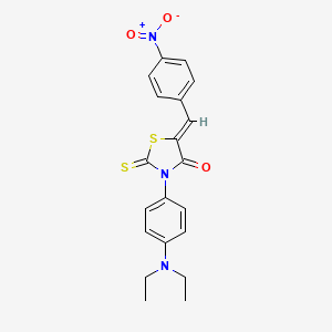 molecular formula C20H19N3O3S2 B2553336 (5Z)-3-[4-(diethylamino)phenyl]-5-[(4-nitrophenyl)methylidene]-2-sulfanylidene-1,3-thiazolidin-4-one CAS No. 306324-03-8