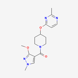 (3-methoxy-1-methyl-1H-pyrazol-4-yl)(4-((2-methylpyrimidin-4-yl)oxy)piperidin-1-yl)methanone