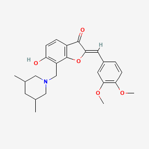 (Z)-2-(3,4-dimethoxybenzylidene)-7-((3,5-dimethylpiperidin-1-yl)methyl)-6-hydroxybenzofuran-3(2H)-one