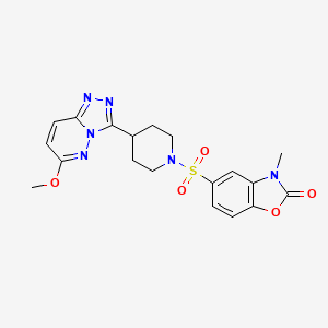 5-[4-(6-Methoxy-[1,2,4]triazolo[4,3-b]pyridazin-3-yl)piperidin-1-yl]sulfonyl-3-methyl-1,3-benzoxazol-2-one