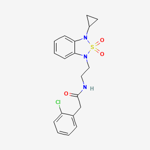 molecular formula C19H20ClN3O3S B2553362 2-(2-氯苯基)-N-[2-(3-环丙基-2,2-二氧代-1,3-二氢-2lambda6,1,3-苯并噻二唑-1-基)乙基]乙酰胺 CAS No. 2097860-82-5