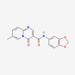 molecular formula C17H13N3O4 B2553363 N-(2H-1,3-benzodioxol-5-yl)-7-methyl-4-oxo-4H-pyrido[1,2-a]pyrimidine-3-carboxamide CAS No. 877650-07-2