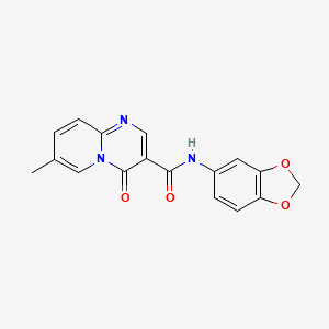 molecular formula C17H13N3O4 B2553363 N-1,3-benzodioxol-5-yl-7-methyl-4-oxo-4H-pyrido[1,2-a]pyrimidine-3-carboxamide CAS No. 877650-07-2